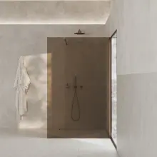 AD Naturalnie Ścianka prysznicowa COMO Wall – brązowy / 120 cm / czarny